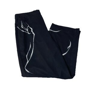 Marla Wynne Dress Pants Womens Sz 12 Black Elastic Waist Side Zip Loose Fit